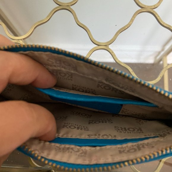 Michael Kors Leather Blue Wristlet - Picture 4 of 6